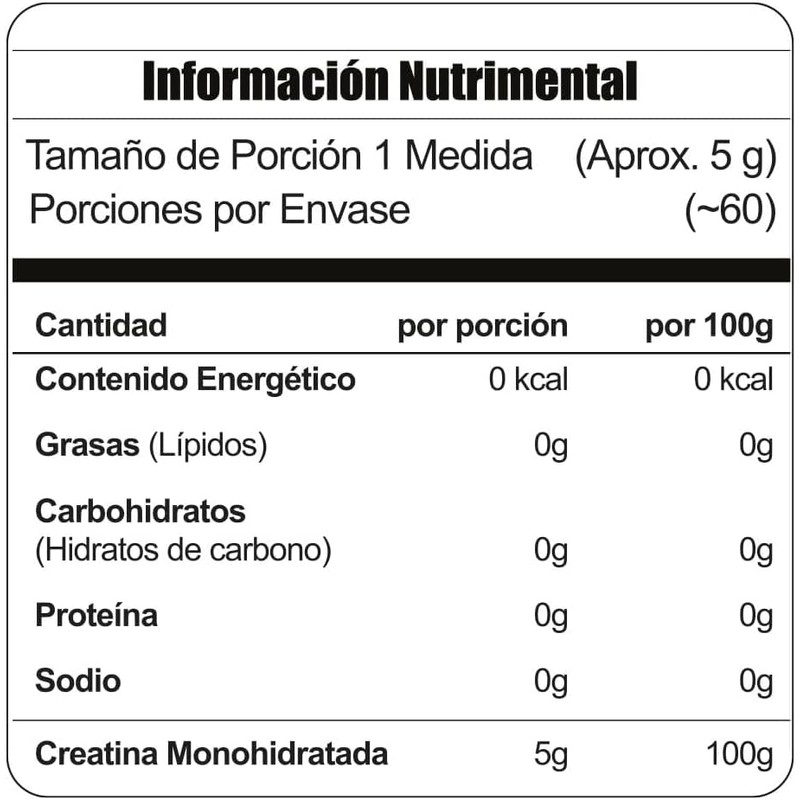 Meta Nutrition, Creatina Monohidratada Alemana Creapure®, 300g, 60 servicios.