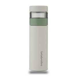 Smile LALALUCTUS Tea Bottle with Strainer, Vacuum, Double Wall Structure, Tea & Tea Hot & Cold (Cream White)