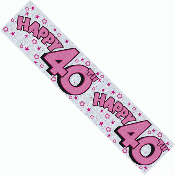 Happy 40th Birthday Party Banner Age 40 Giant Extra Wide