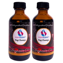 MiamiScent Nag Champa Fragrance Oil | Luxurious Scented Oil for Burners, Warmers, Diffusers | 2 Amber Glass Bottles