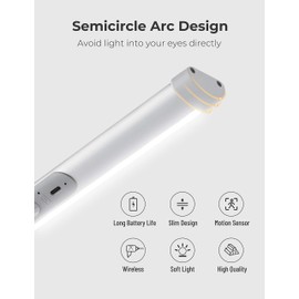 Joyzy 2 Pack Automatic Motion Sensor Closet Lighting with Eye-Protection Design Closet Lights, LED Wireless Pantry Light, Rechargeable Wardrobe Lamp Cabinet Light(100 Lumen, 6000k 80+CRI)