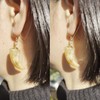 18K Gold Plated Tiger Teeth Stainless Steel Dangle Hook Earrings