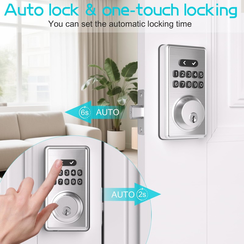 IBLOG Smart Lock Keyless Entry Door Lock – 6-Digit Anti-Peek
