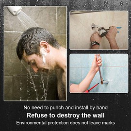 Adjustable Wall Attachable Shower Head Holder - Strong Suction Cup Vacuum Suction Cup Wall Shower Head Bracket Holder Barthroom Accessory Shower Head Bracket