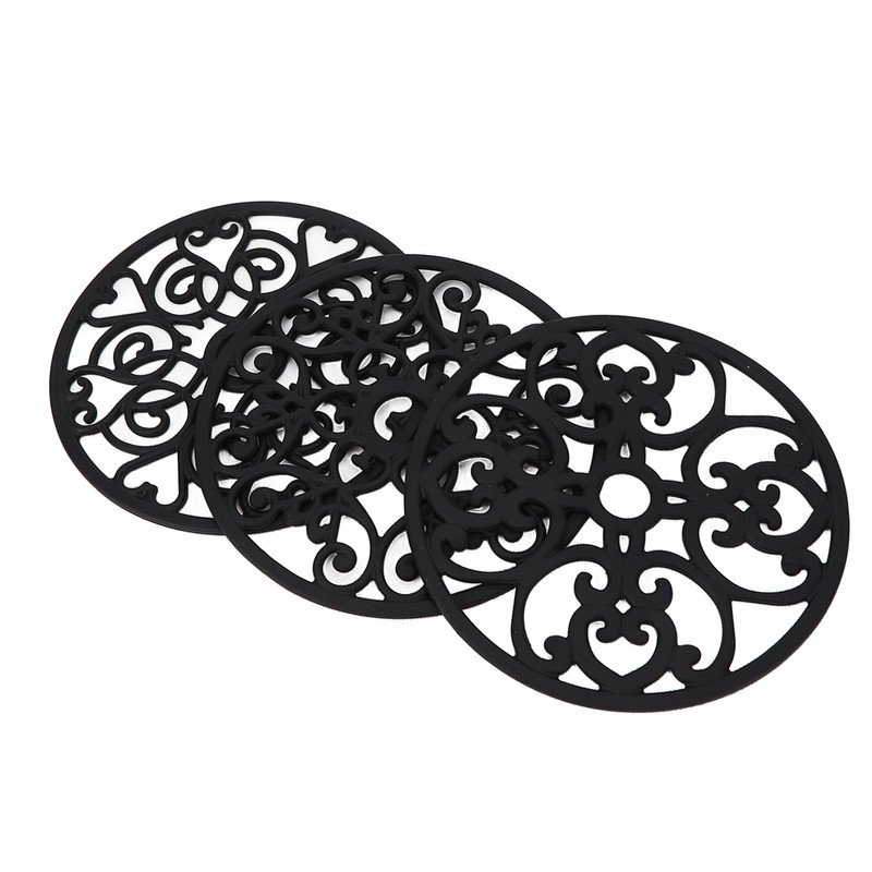 3pcs Modern Kitchen Trivets Waterproof Hollow Carved High Temperature Resistance