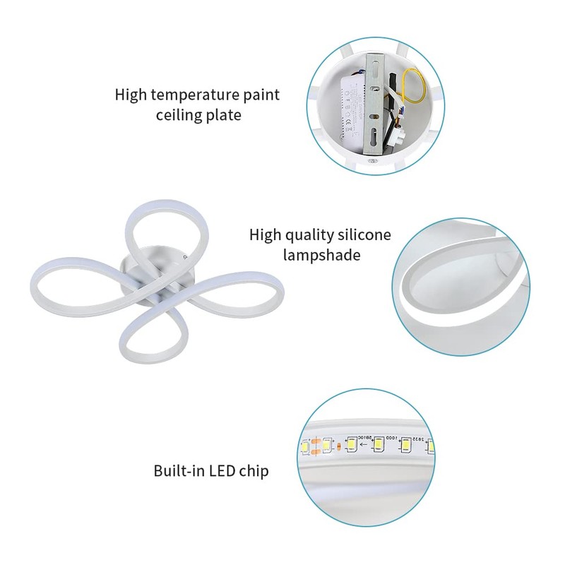 SENQIU Modern LED Ceiling Light, 30W Creative Ceiling Lamp Fixture