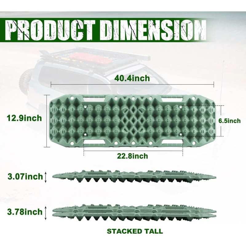 Unbranded BUNKER INDUST Off-Road Traction Boards with Jack Base, 1