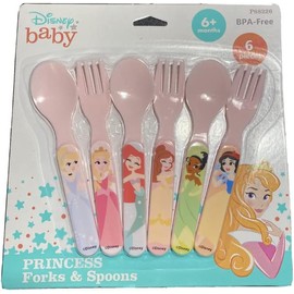 Disney Baby Princess - Juego de tenedores y cucharas de 6 piezas