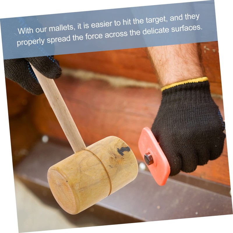 TEHAUX Hammer Smooth Handle Carpenter Mallet Durable Woodworking Tool for