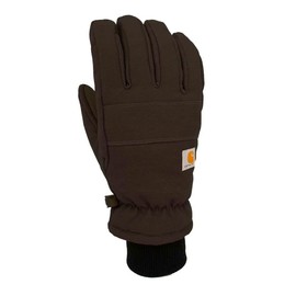 Carhartt Women's Insulated Duck/Synthetic Leather Knit Cuff Glove, Black, Medium