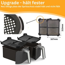 2 x Splash Guards Fryer Compatible with Ninja Foodi MAX Dual Zone AF400EU & AF451EU Hot Air Fryer, Accessories for Freezing Use Anti-Oil Protection for Heating Coil and Fan