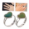 Healeved 2Pcs Heart Shape Temperature Changing Mood Rings Chic Emotion