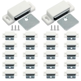 Jersvimc 24Pcs Cabinet Door Magnets Catch Magnetic Door Catch, Magnetic Shutter Hardware Drawer Magnet Latch Cabinet Magnets for Closure Cupboard Closet Bathroom(White)