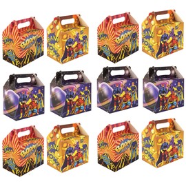VALUE PACK 12 x Super Hero Paper Lunch Box Going Home Present Picnic Boxes