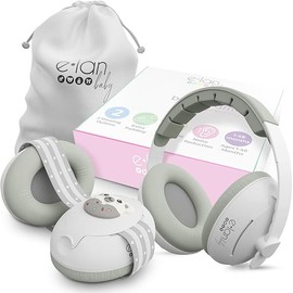 2-in-1 Baby Ear Muffs Noise Protection - Baby Headphones for Noise & Plane Travel - 2 Headbands - Toddler Ear Protection for Infant & Toddler Travel Essential, Age 1-48 Months