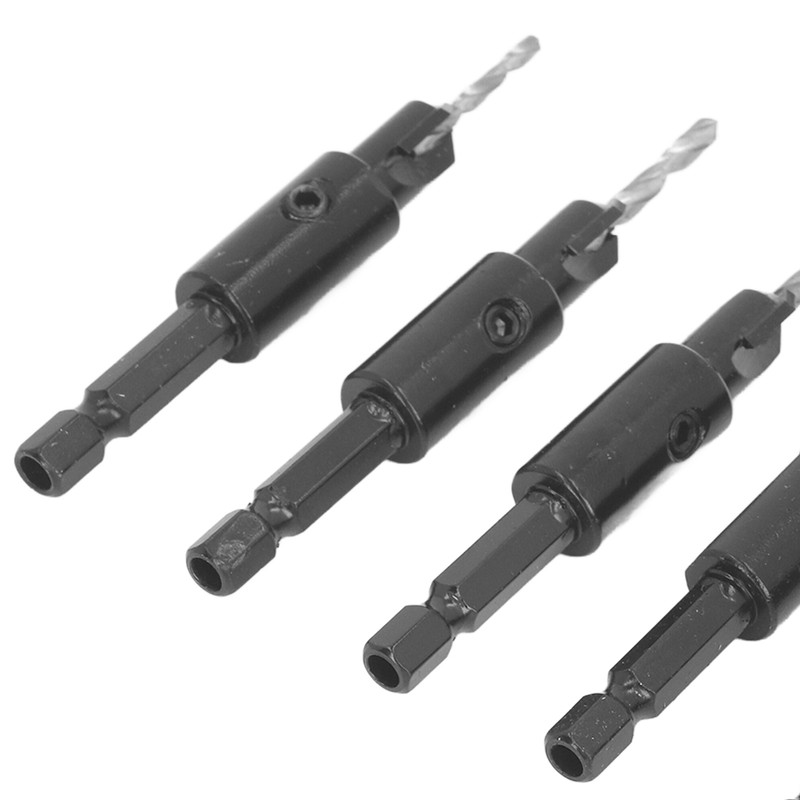 6pcs Countersink Drill Bit Set 82 Degree Chamfer 1/4 Inch