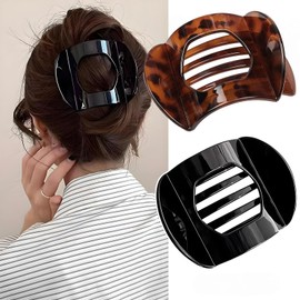MYTOAU 2 PCS Claw Clips Flat Hair Clips For Women Large Hair Clips Flat Claw Clips For Women Duckbill Hair Clips Cute Hair Accessories for Women Girls for Styling Thick Thin Hair Barrettes Pins