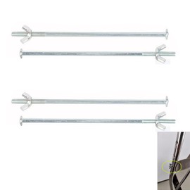DraCra 4 Pack Crutches Handle Bolt Mount Replacement 5.5'' Metal Rod with Adjustable Screw Nut for Underarm Crutch Hand Grip Medical Walking Aid Cane Adult Senior