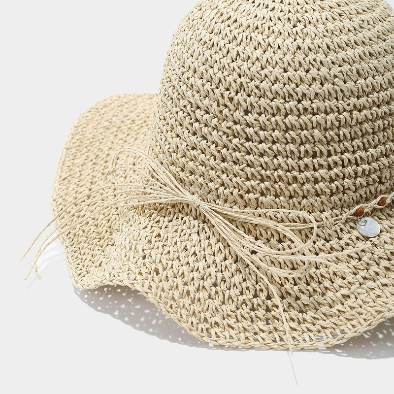 YAMEE Sun Hat Women's Summer Straw Beach Hat Women's Straw
