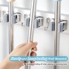 White Broom Holder Wall Mount - Heavy Duty Wood Mop