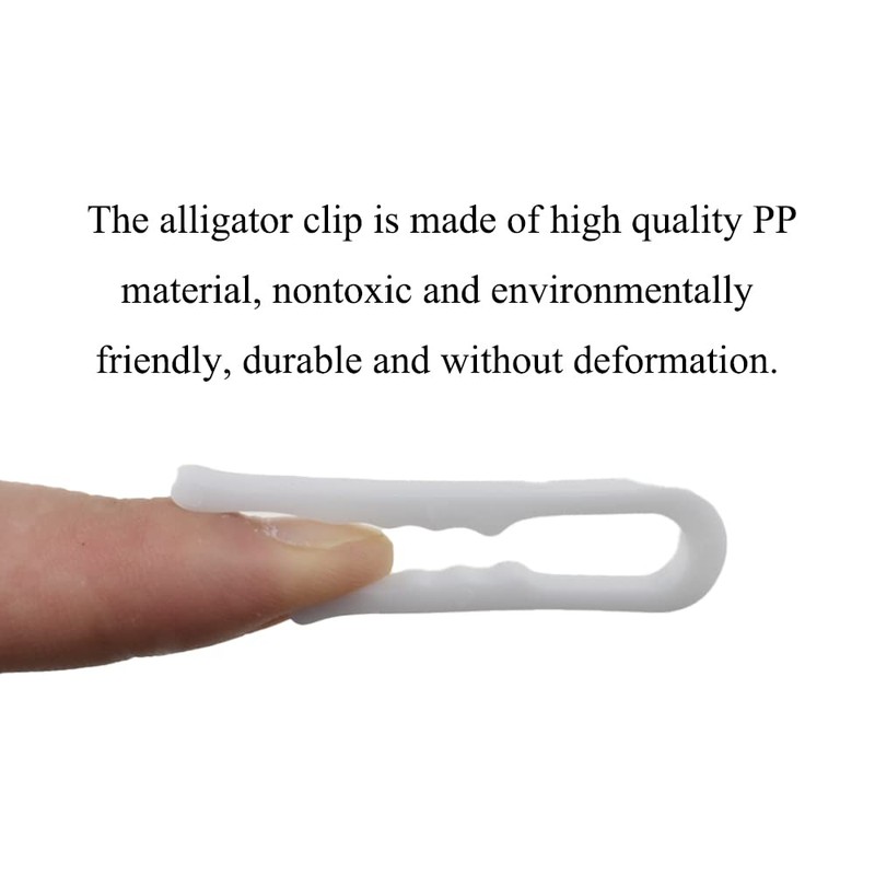HAHIYO 2inch/50mm 120Pcs White Plastic U Shape Alligator Clip, Clothespin