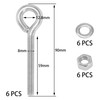 6 Pieces Closed Eye Bolts with Long Handles – Heavy-Duty