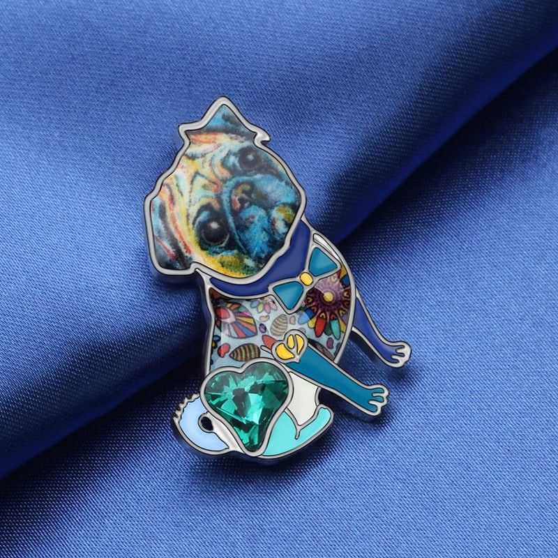 DUOWEI - Broche de aleación esmaltada con diamantes de imitación