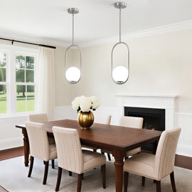 Modern Pendant Lights Kitchen Island Brushed Nickel Pendant Lighting 2 Pack