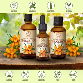Hippophae Rhamnoides Sea Buckthorn Oil 30 ml Cold Pressed Sea Buckthorn Oil Pure & Natural Carrier Oil Care Oil Body Oil for Skin Care Face Body Care