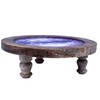 PINE PENTAGRAM 12" Round Goddess Wood Altar Table