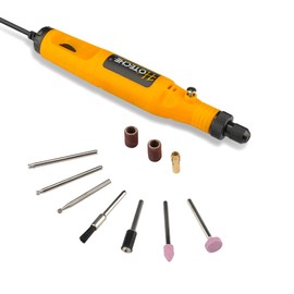 Hoteche 18V Mini Multifunktionswerkzeug Set, 10-teilig – 0-18.000 U/min, 3,2mm Spannzange, mit 10 Zubehörteilen & Netzteil, für Schleifen, Polieren, Gravieren (Metall/Holz/Kunststoff)