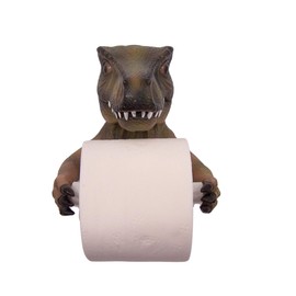 Whimsical T-Rex Toilet Paper Holder - 7" Wall Mounted Bathroom Decor