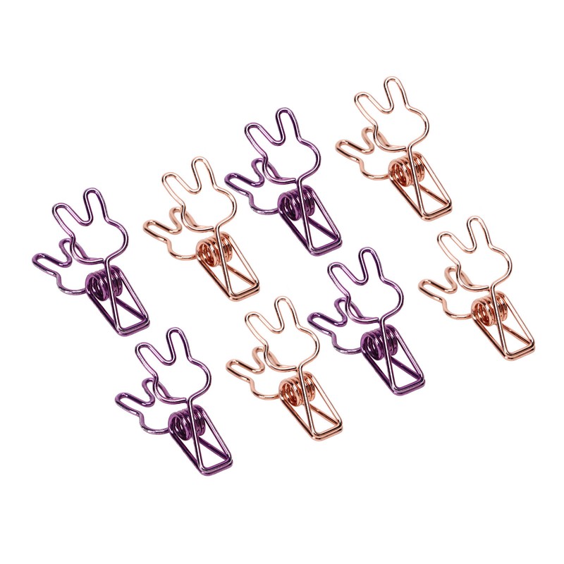 100Pcs Bunny Binder Clips Hollow Out Strong Clamping Sturdy Metal