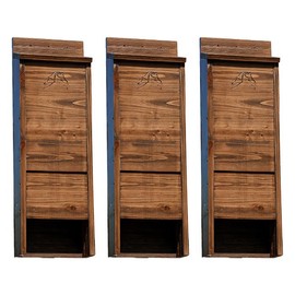 BestNest Premium Stained Bat Houses, Brown, 65 Bats, 3 Pk