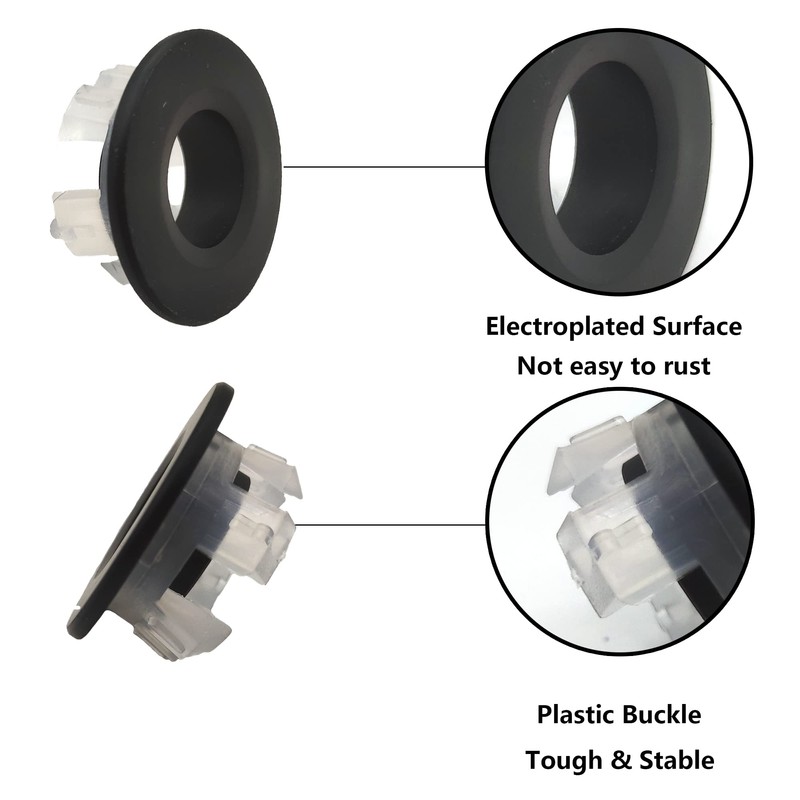 Hayaww 4 Pieces Round Overflow Cover, Sink Overflow Ring, Sink