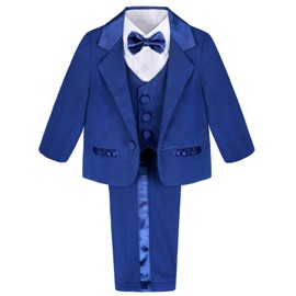 mintgreen Baby Boys' Suits Blazers, Wedding Outfits Formal Wear Tuxedo Long Sleeve Costume, Blue, 2-3 Years, 120