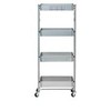 Origami 4 Tier Foldable Powder-Coated Metal Cart with Caster Wheels