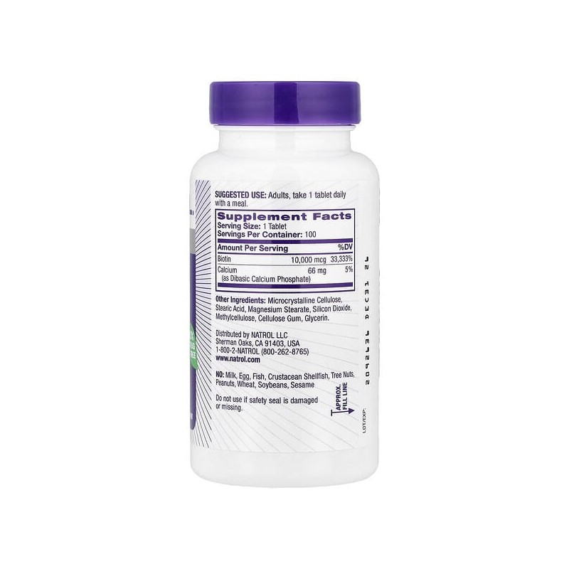 Natrol Biotin, 100 tablets / Natrol (나트롤), 비오틴, 100정