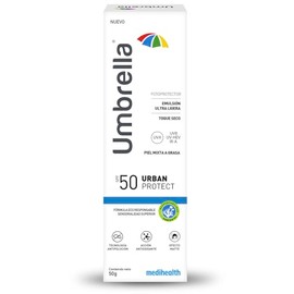 Umbrella Urban Protect SPF-50+ | Textura Ligera | Protector Solar Facial con Efecto Antipolución y Antioxidante | Piel Mixta a Grasa ó con Tendencia A