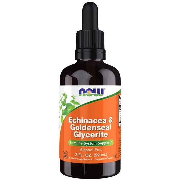 NOW Supplements, Echinacea & Goldenseal Glycerite with Dropper, Immune System Support*, 2-Ounce