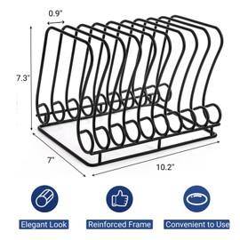 Nagpew Vinyl Record Holder, 9 Section Wire Record Storage, Hold up to 30 LP, Solid Album Rack File Display Stand with Elevated Base for Photography Props, Desktop, Home, Office, Studio