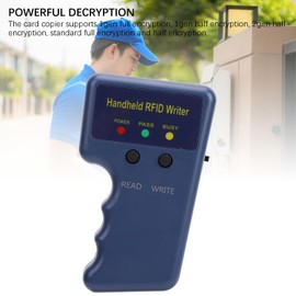125KHz Card Reader Writer, Proximity ID Duplicator Handheld ID Copier RFID Copier Key Copier Duplicator for HID, AWID and ID Cards or Keyfobs RFID Writer with 10 Writable Key Fobs