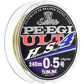 SUNLINE Saltimate PE Egi ULT HS4 240m No. 0.5 7.8 lbs (3.9 kg), 4 Pieces, White, Pink, Light Green