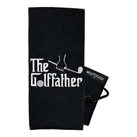Wolf - Toallas de Golf - Accesorios de Golf para Hombres, Regalos de Golf para Hombres, Toalla de Golf Bordada Divertida The Golffather