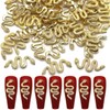 WOKOTO 50pcs Black Snake Nail Charms For Acrylic Nails 3d