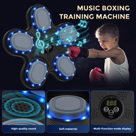 ITEFDTUTNE Music Boxing Machine with Boxing Gloves Boxing Reflex Ball, Wall Mounted Intelligent Boxing Trainer for Kid, Boxing Game Equipment Workout Punching Machine for Kid Teenagers Boys Girls Gift