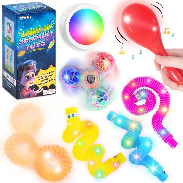 Highttoy Light Up Sensory Toys, 7PCS Light Up Toys, Sensory