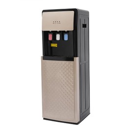 LyeXD Bottom Loading Water Cooler Water Dispenser for 5 Gallon Bottles, Hot&Cold Standing Water Dispenser w/Indicator Lights,Countertop Water Dispenser with Hot,Cold & Room Water for Office (Gold)