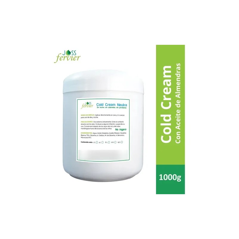 Cold Cream Con Aceite De Almendras Dulces 1kg Joss Fervier