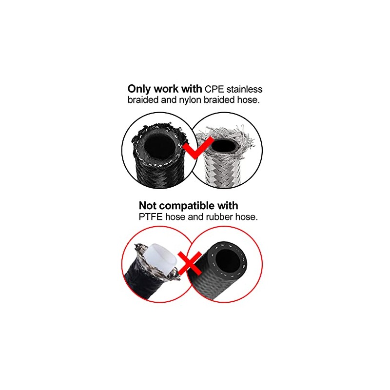 Evil Energy 6AN Hose End Fitting - 4 Pack Black